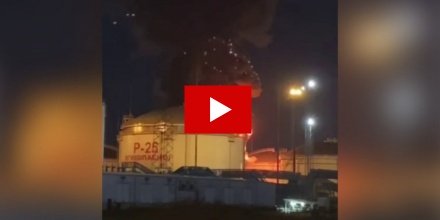 В Темрюкском районе после взрыва горят резервуары с нефтепродуктами